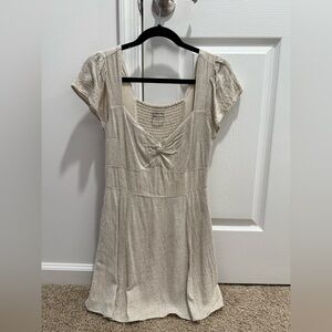 Abercrombie & Fitch Cream Short Sleeve Dress - Women Petite Size Small